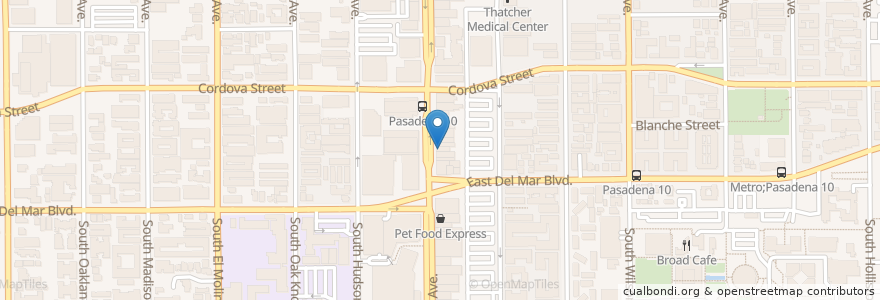 Mapa de ubicacion de Simplicity Bank en Stati Uniti D'America, California, Los Angeles County, Pasadena.