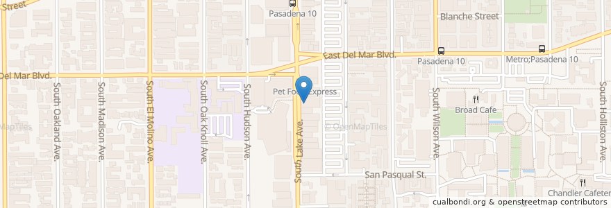 Mapa de ubicacion de Le Café Crème en الولايات المتّحدة الأمريكيّة, كاليفورنيا, مقاطعة لوس أنجلس, Pasadena.