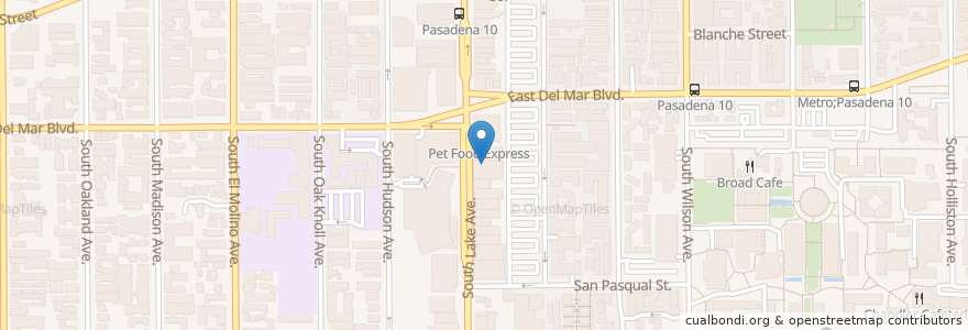Mapa de ubicacion de San Sai Japanese Grill en ایالات متحده آمریکا, کالیفرنیا, Los Angeles County, Pasadena.