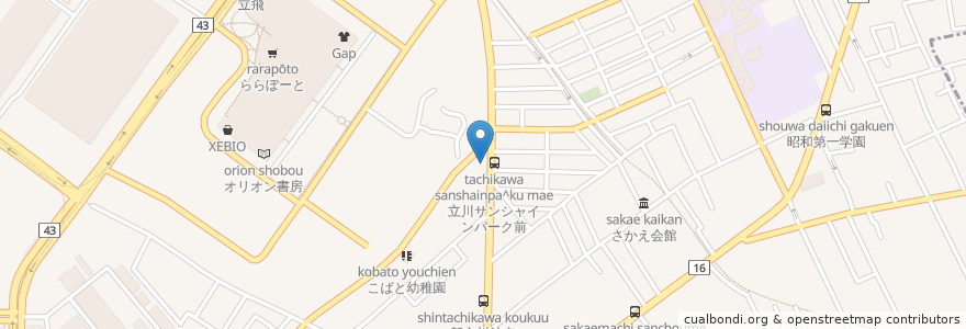 Mapa de ubicacion de Mamma Pasta en Япония, Токио, Татикава.