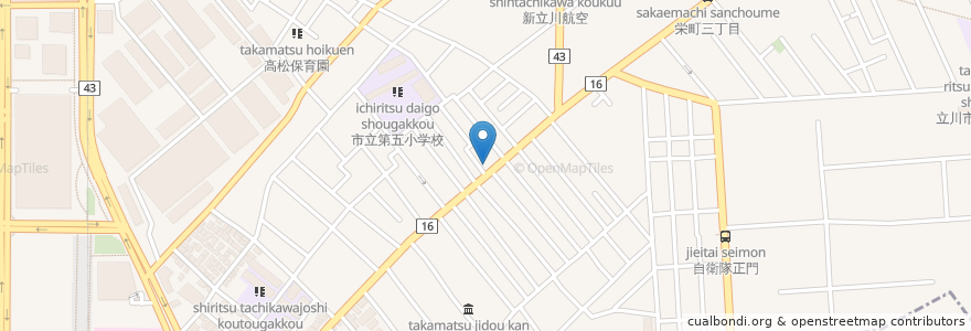 Mapa de ubicacion de 大東京信用組合 en Japón, Tokio, Tachikawa.