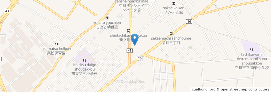Mapa de ubicacion de 丸亀製麺 en Japan, Tokio, 立川市.