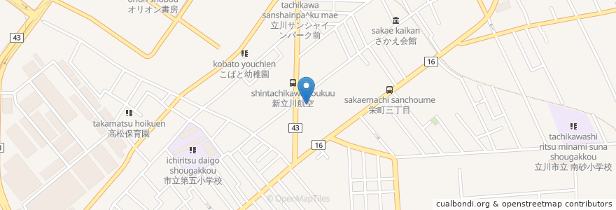 Mapa de ubicacion de CREATE en Japão, Tóquio, 立川市.