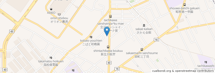 Mapa de ubicacion de 桃の里 en Japon, Tokyo, 立川市.