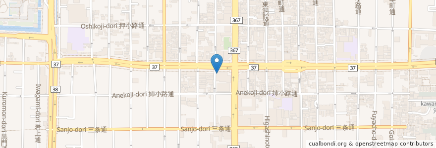 Mapa de ubicacion de ニッポンレンタカー en Japão, 京都府, Quioto, 中京区.