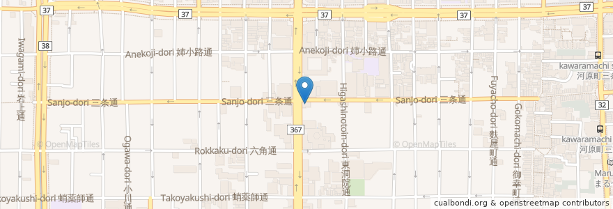 Mapa de ubicacion de 京都銀行 en Japão, 京都府, Quioto, 中京区.