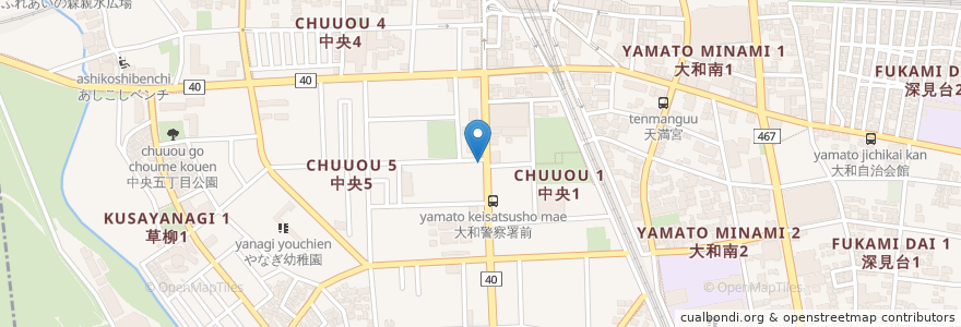 Mapa de ubicacion de 天狗家 en 日本, 神奈川県, 大和市.