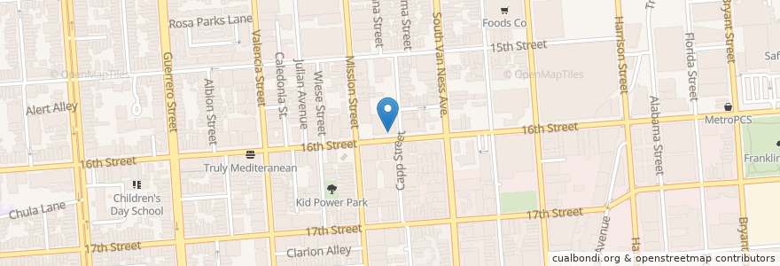 Mapa de ubicacion de Mission Hunan Restaurant en 美利坚合众国/美利堅合眾國, 加利福尼亚州/加利福尼亞州, 旧金山市县/三藩市市縣/舊金山市郡, 旧金山.