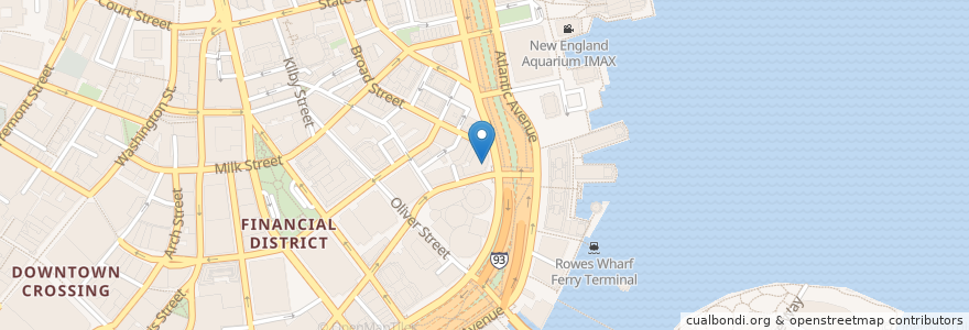 Mapa de ubicacion de Panera Bread en Amerika Birleşik Devletleri, Massachusetts, Suffolk County, Boston.