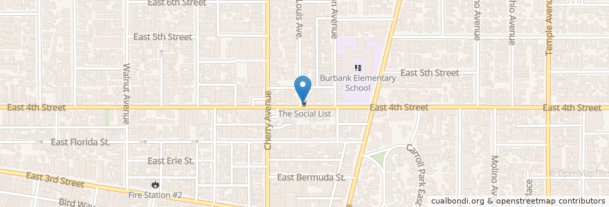 Mapa de ubicacion de The Social List en United States, California, Los Angeles County, Long Beach.