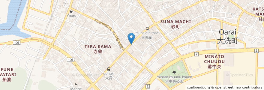 Mapa de ubicacion de SOLATO en 日本, 茨城県, 東茨城郡, 大洗町.