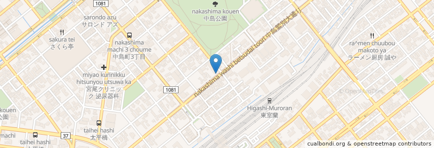 Mapa de ubicacion de 郵便ポスト en اليابان, محافظة هوكايدو, 胆振総合振興局, 室蘭市.