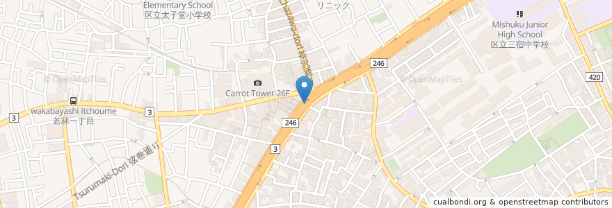 Mapa de ubicacion de 三軒茶屋中央レンタサイクルポート en اليابان, 東京都, 世田谷区.