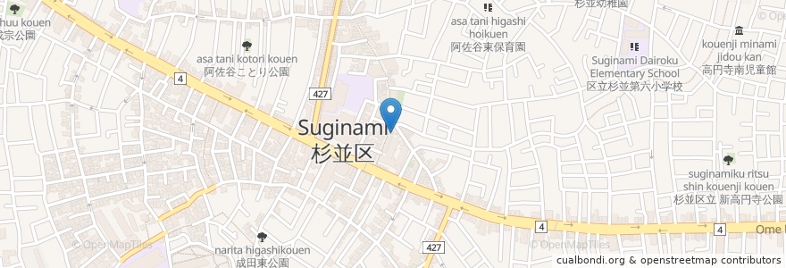 Mapa de ubicacion de BENIYA en Япония, Токио, Сугинами.