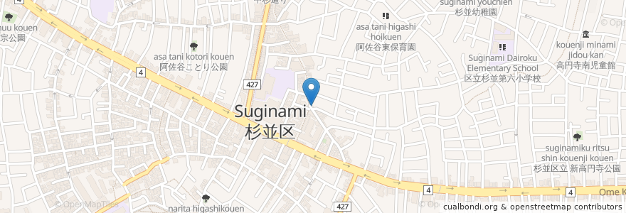 Mapa de ubicacion de ポケットハウス en Japan, 東京都, 杉並区.