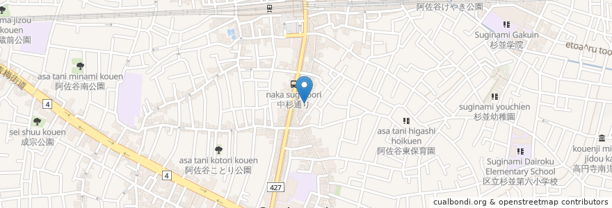Mapa de ubicacion de ココカラファイン en Япония, Токио, Сугинами.