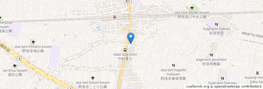 Mapa de ubicacion de 銀だこ en ژاپن, 東京都, 杉並区.