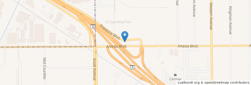 Mapa de ubicacion de Carpenters Union Training Center en Estados Unidos Da América, Califórnia, Orange County, Buena Park.