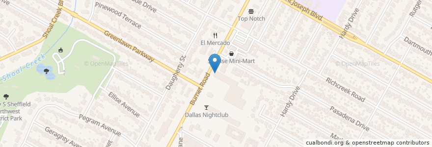 Mapa de ubicacion de Tacodeli en Stati Uniti D'America, Texas, Travis County, Austin.