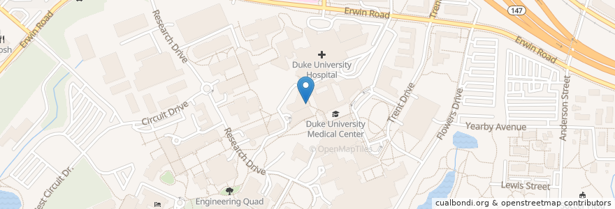 Mapa de ubicacion de Medical Center Library en Amerika Birleşik Devletleri, Kuzey Karolina, Durham County, Durham.