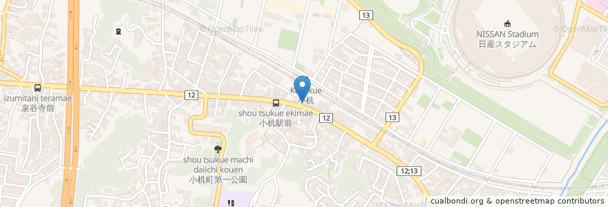 Mapa de ubicacion de 横浜じじ en 日本, 神奈川県, 横浜市, 港北区.