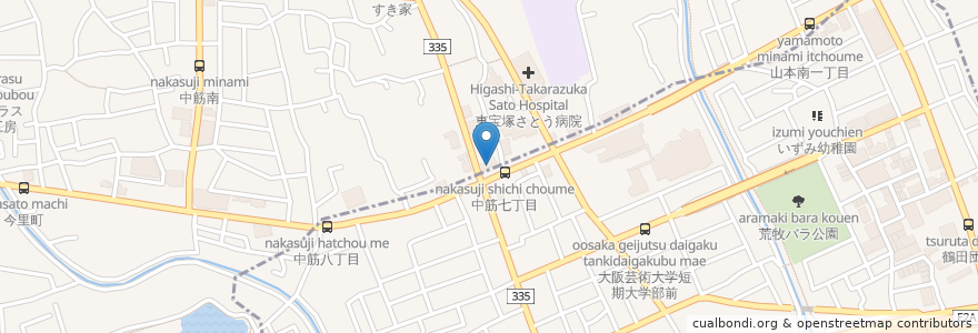 Mapa de ubicacion de そば太鼓亭 en ژاپن, 兵庫県, 宝塚市.