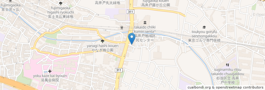 Mapa de ubicacion de 高井戸歯科 en 일본, 도쿄도, 杉並区.