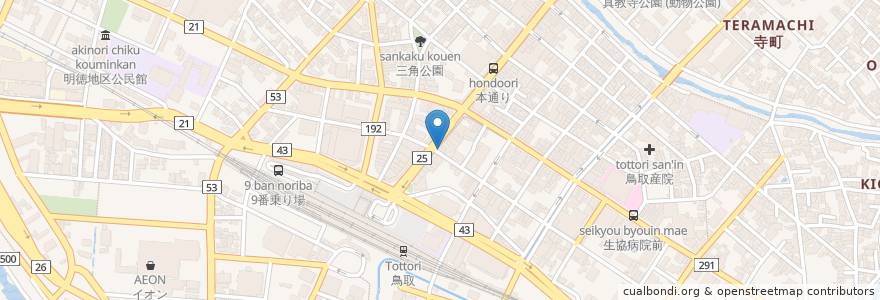 Mapa de ubicacion de 江戸前からあげ en 日本, 鳥取県, 鳥取市.
