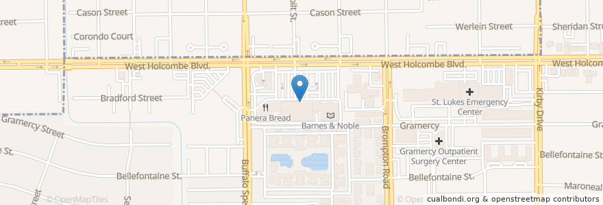 Mapa de ubicacion de Randalls Pharmacy en Estados Unidos De América, Texas, Houston, Harris County.