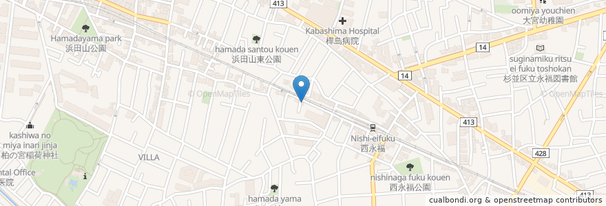 Mapa de ubicacion de 小倉耳鼻咽喉科 en Japan, Tokio, 杉並区.