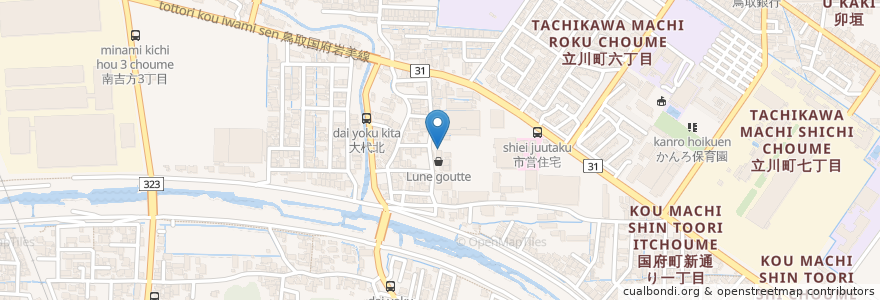 Mapa de ubicacion de キッチンカフェ　いくうかん en Япония, Тоттори, 鳥取市.