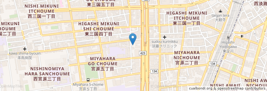 Mapa de ubicacion de 三井のリパーク en Japonya, 大阪府, 大阪市, 淀川区.