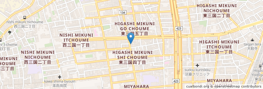 Mapa de ubicacion de ショコラ en Japonya, 大阪府, 大阪市, 淀川区.
