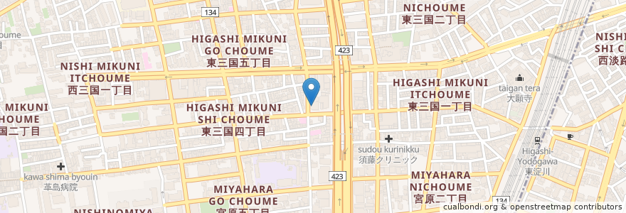 Mapa de ubicacion de すしまる屋 en 日本, 大阪府, 大阪市, 淀川区.