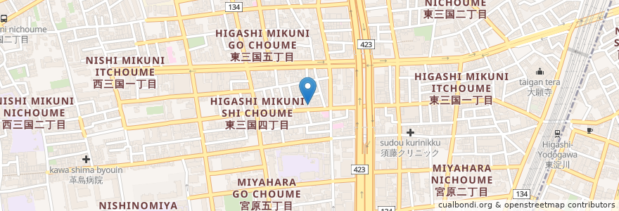 Mapa de ubicacion de 三井のリパーク en Japan, 大阪府, Osaka, 淀川区.