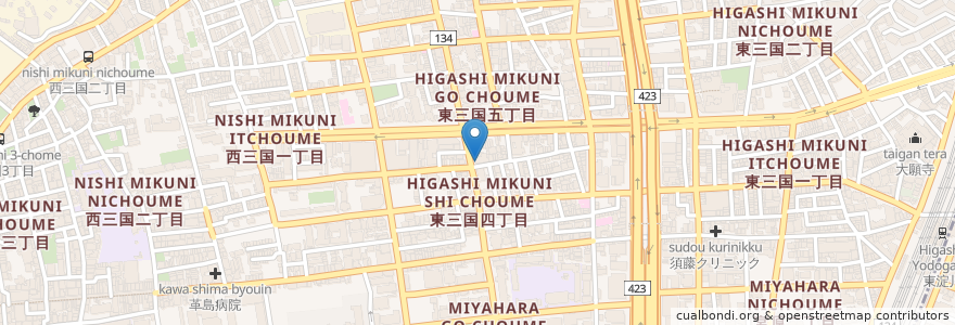 Mapa de ubicacion de 栄華亭 en Japonya, 大阪府, 大阪市, 淀川区.