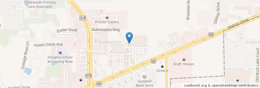 Mapa de ubicacion de The UPS Store en ایالات متحده آمریکا, فلوریدا, Leon County, تالاهاسی، فلوریدا.