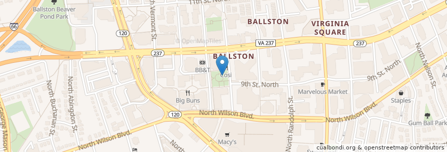 Mapa de ubicacion de Ballston FRESHFARM Market en ایالات متحده آمریکا, ویرجینیا, Arlington County, Arlington.