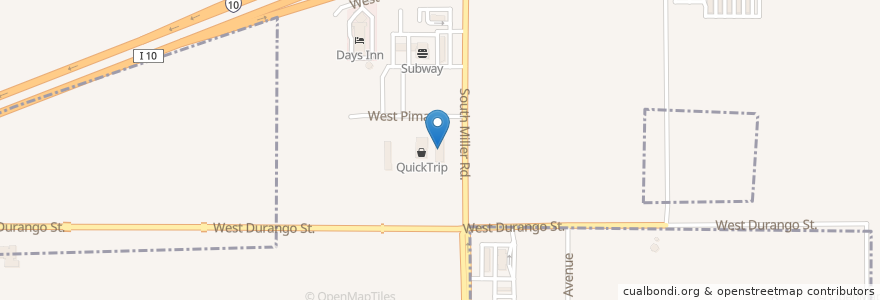 Mapa de ubicacion de QuikTrip en 美利坚合众国/美利堅合眾國, 亚利桑那州 / 亞利桑那州, Maricopa County, Buckeye.