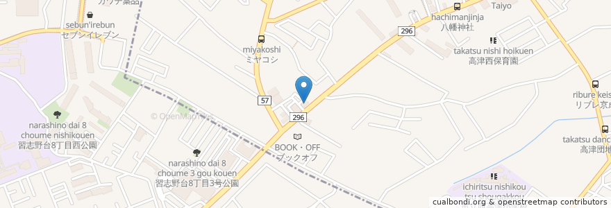 Mapa de ubicacion de ビッグボーイ en 日本, 千葉県, 八千代市.