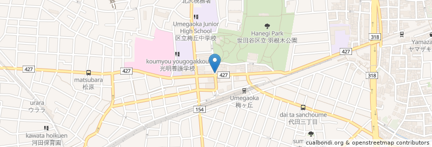Mapa de ubicacion de 前田歯科医院 en Giappone, Tokyo, 世田谷区.