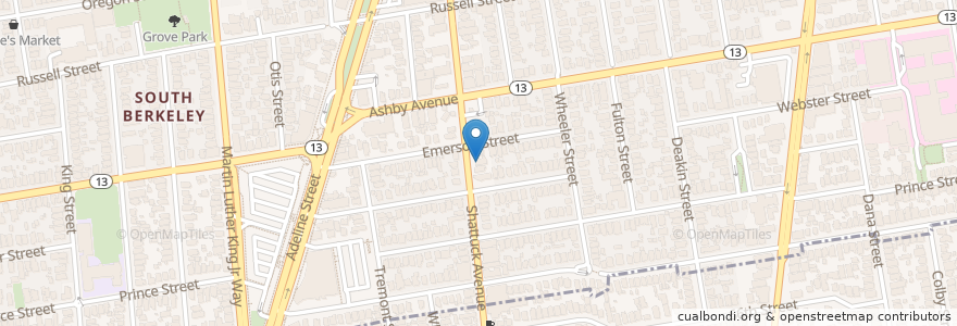 Mapa de ubicacion de Gamelan Sekar Jaya en ایالات متحده آمریکا, کالیفرنیا, شهرستان آلامدا، کالیفرنیا, Berkeley.