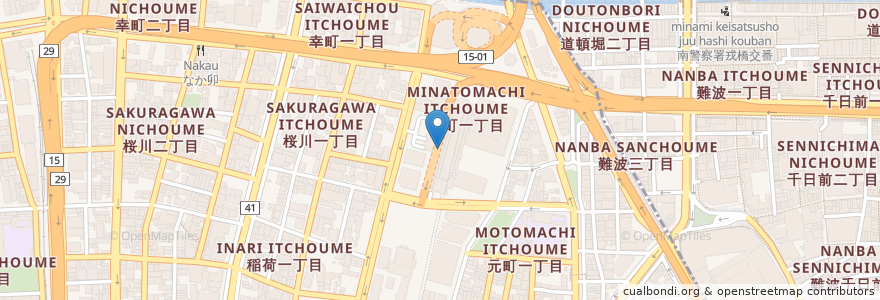 Mapa de ubicacion de 中国酒家 朝陽閣 en 日本, 大阪府, 大阪市.