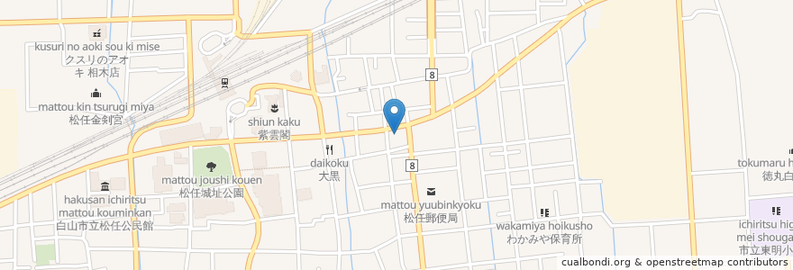 Mapa de ubicacion de 北陸銀行松任支店 en 日本, 石川県, 白山市.