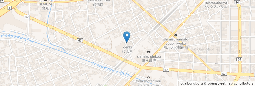 Mapa de ubicacion de げんき en 日本, 静岡県, 静岡市, 清水区.