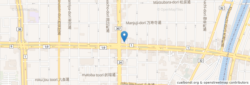Mapa de ubicacion de 街かど屋 en اليابان, 京都府, 京都市, 下京区.