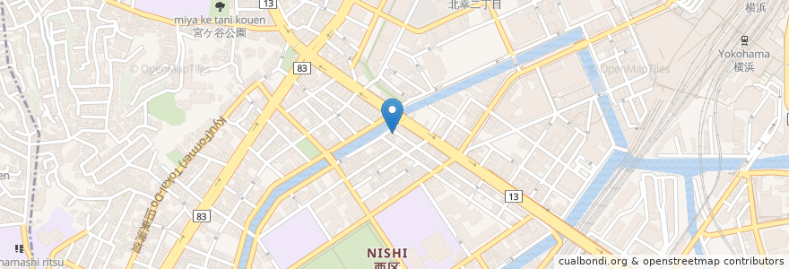 Mapa de ubicacion de へそまがり en Japan, Präfektur Kanagawa, Yokohama, 西区.