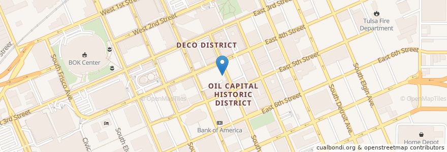 Mapa de ubicacion de Lou's Deli en United States, Oklahoma, Tulsa County, Tulsa.