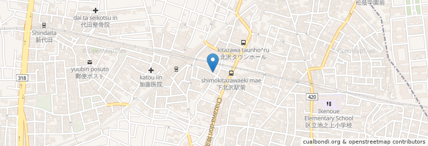 Mapa de ubicacion de シェリュイ en Japonya, 東京都, 世田谷区.