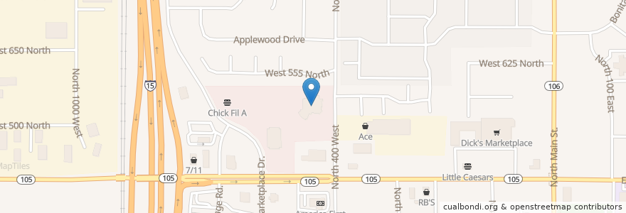 Mapa de ubicacion de Centerpoint Legacy Theatre en Estados Unidos Da América, Utah, Davis County, Centerville.